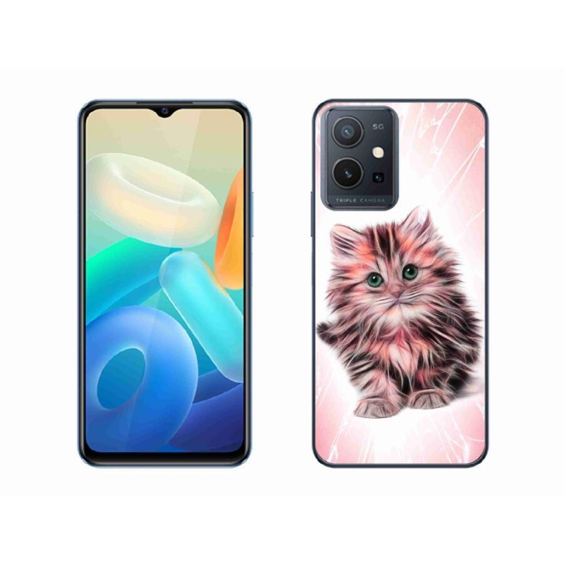 Gél borító mmCase a Vivo Y55 5G készülékhez - aranyos cica