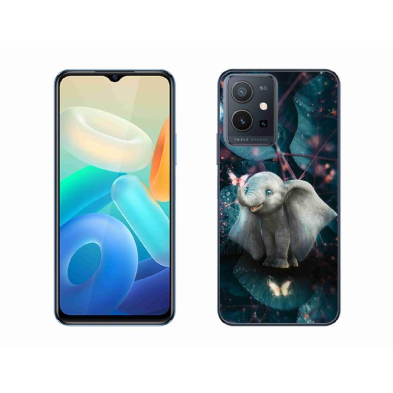 Gél borító mmCase a Vivo Y55 5G készülékhez - aranyos elefánt