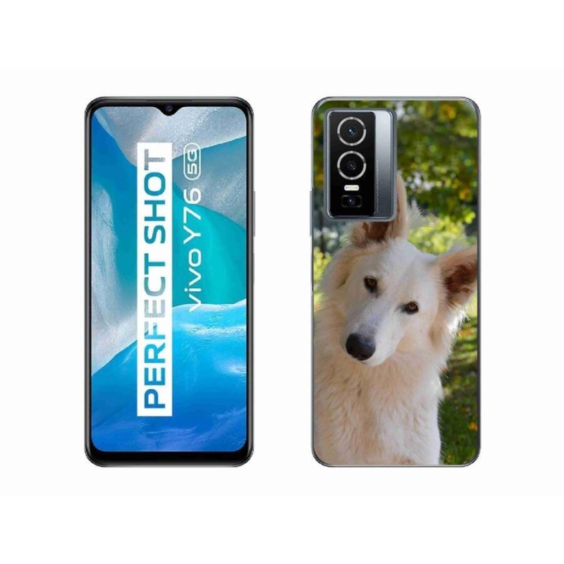 Zselés borítás mmCase a Vivo Y76 5G készülékhez - fehér Svájci juhász 1