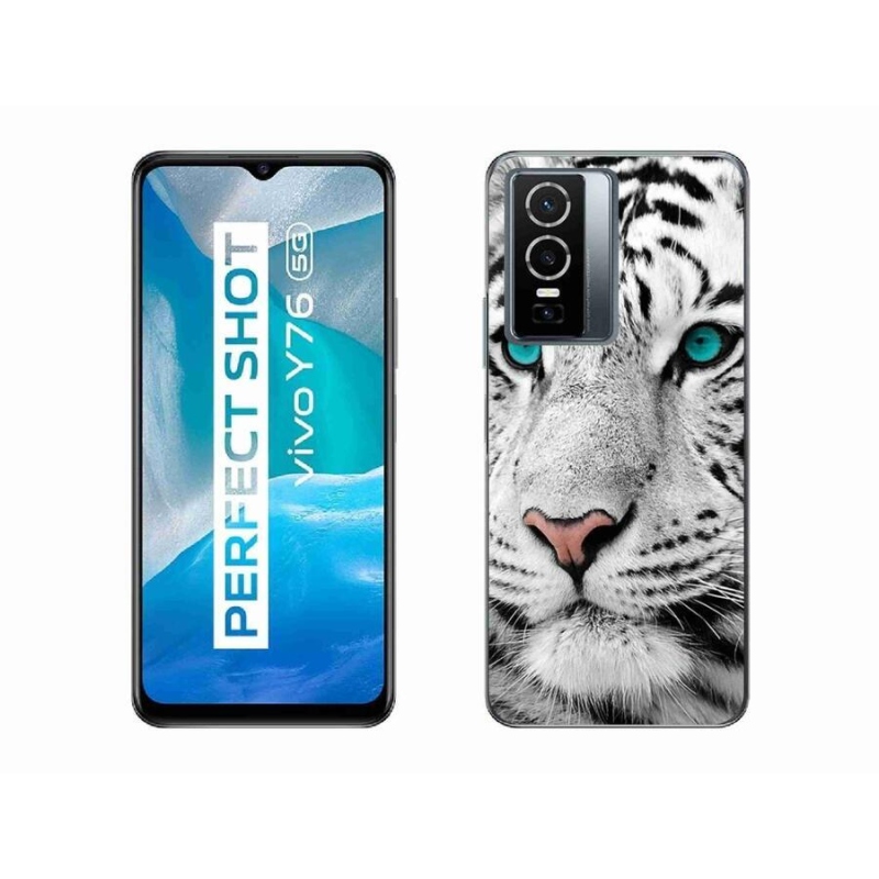 Gél borítás mmCase a Vivo Y76 5G készülékhez - fehér tigris