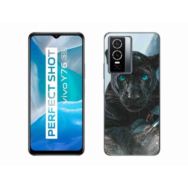 Gél borítás mmCase a Vivo Y76 5G készülékhez - fekete párduc