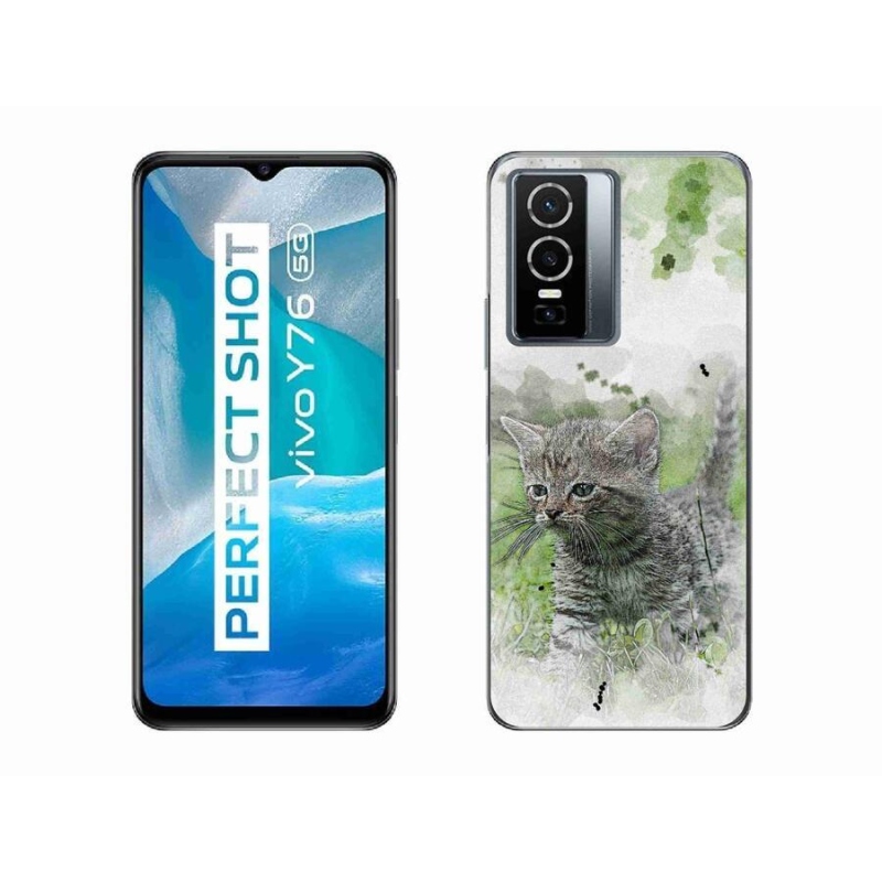 Gél borító mmCase a Vivo Y76 5G készülékhez - aranyos cica 1