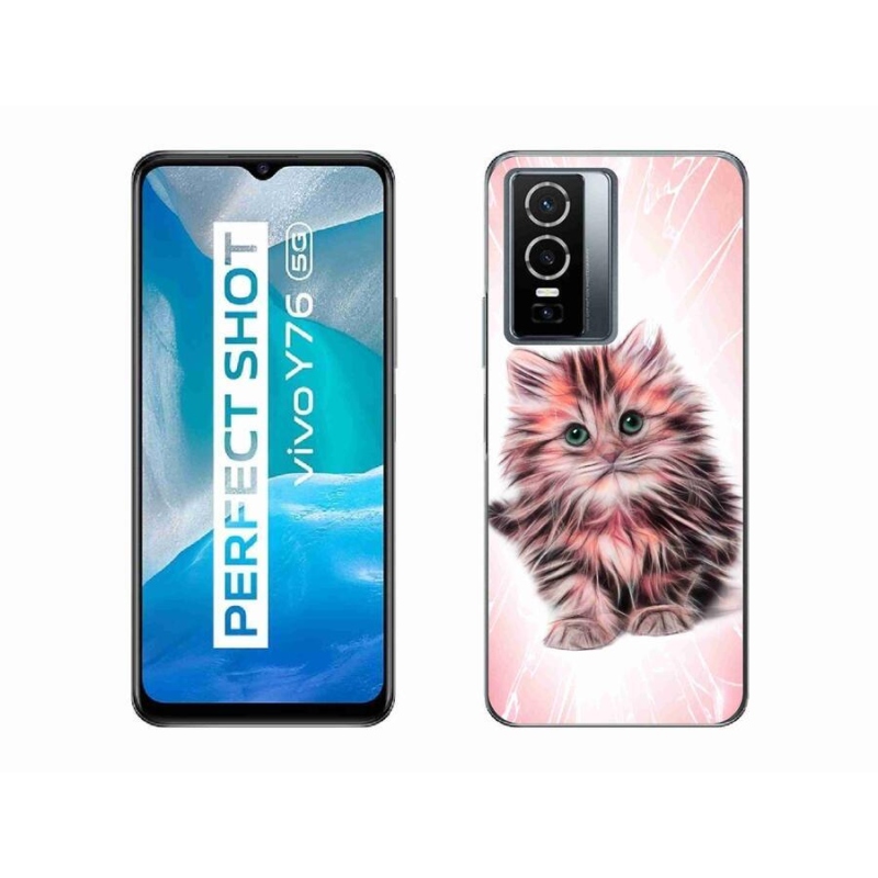 Gél borító mmCase a Vivo Y76 5G készülékhez - aranyos cica