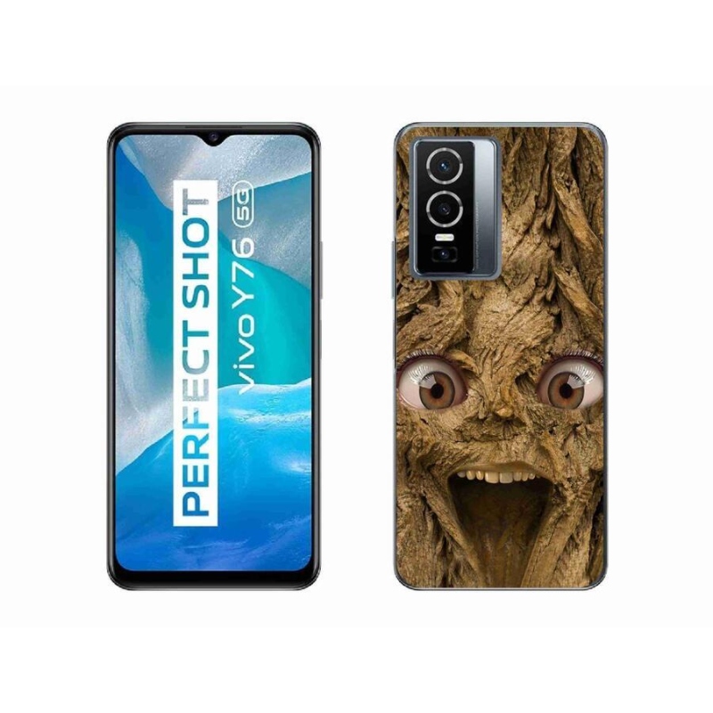 Gél borító mmCase a Vivo Y76 5G-hez - vidám fa szemekkel