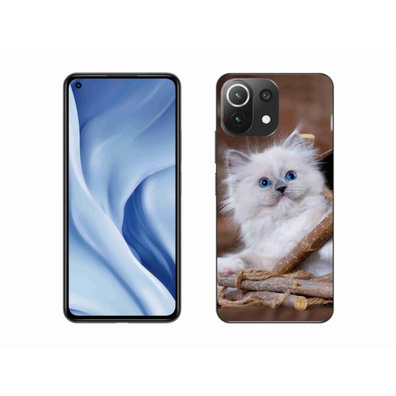 Gél borítás mmCase a Xiaomi 11 Lite 5G NE számára - fehér cica