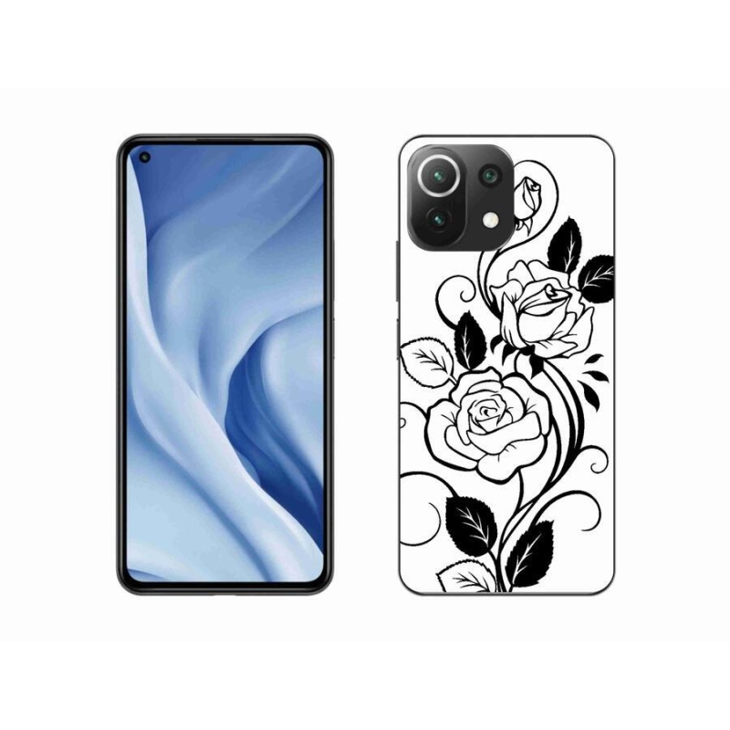 Gél borítás mmCase a Xiaomi 11 Lite 5G NE számára - fekete és fehér rózsa