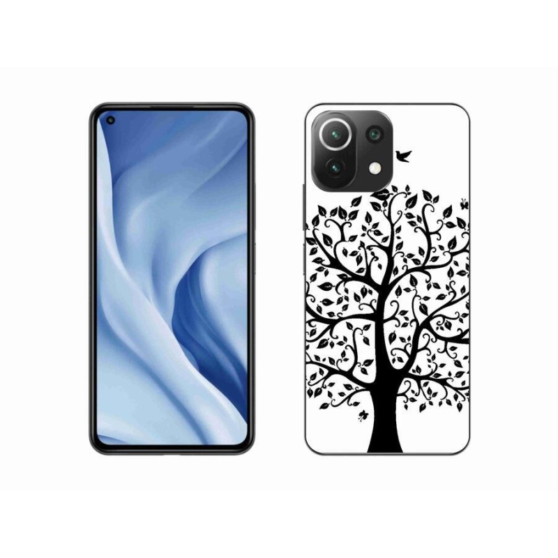 Gél borítás mmCase a Xiaomi 11 Lite 5G NE számára - fekete és fehér fa
