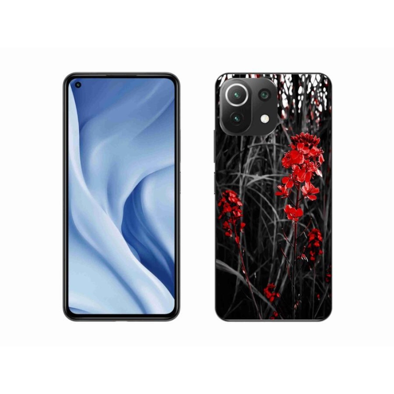 Gél borítás mmCase a Xiaomi 11 Lite 5G NE számára - piros növény
