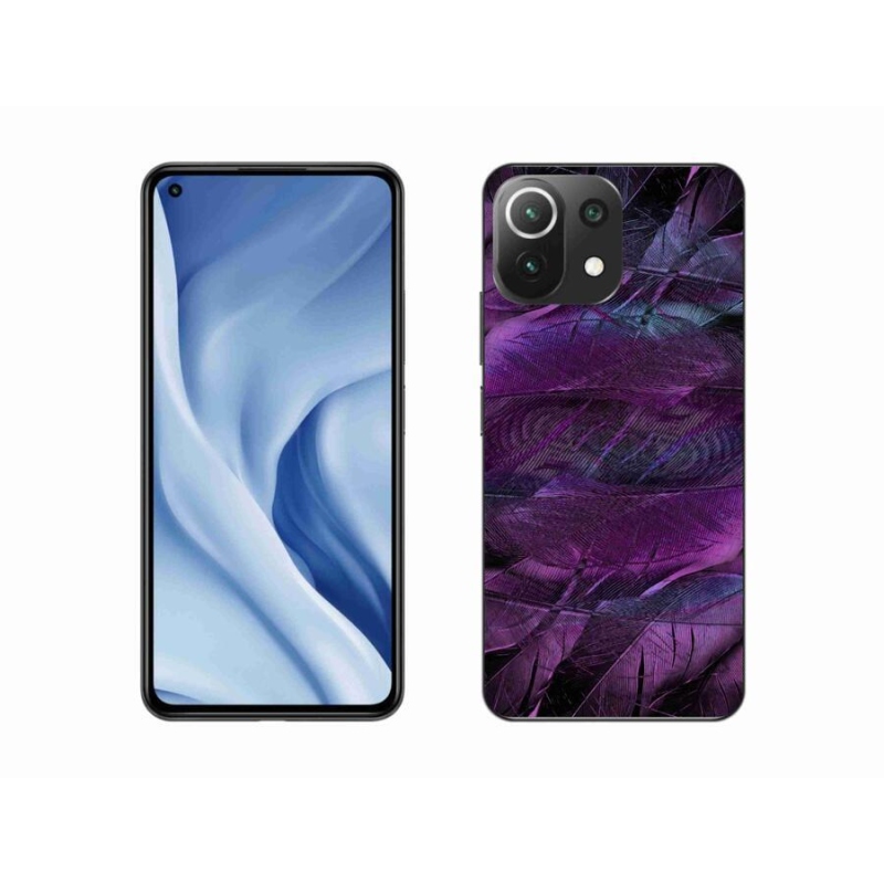Gél borítás mmCase a Xiaomi 11 Lite 5G NE számára - lila tollak