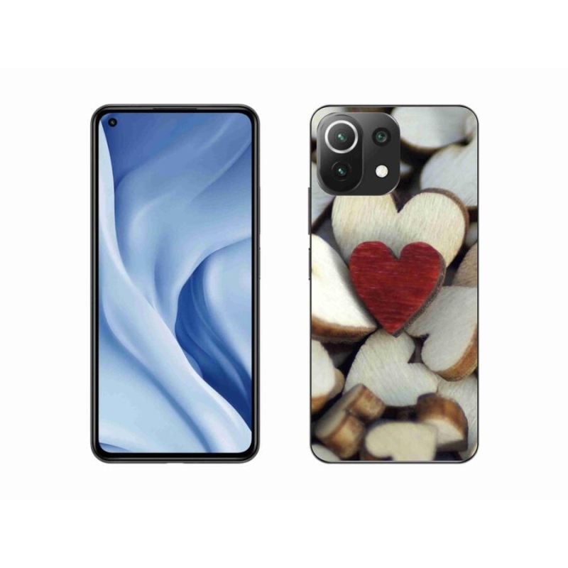 Gél borítás mmCase a Xiaomi 11 Lite 5G NE számára - gravírozott piros szív