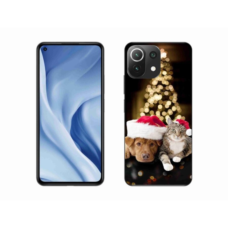 Gél borító mmCase a Xiaomi 11 Lite 5G NE számára - Karácsonyi kutya és macska