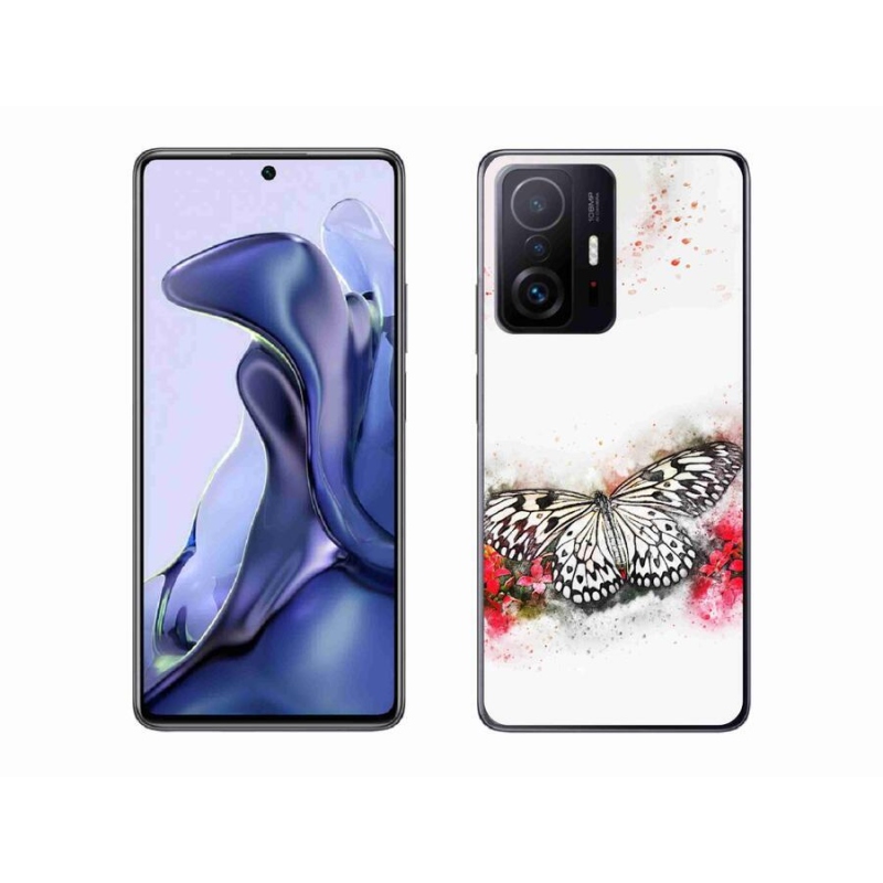 Gél borítás mmCase a Xiaomi 11T Pro számára - fekete és fehér pillangó
