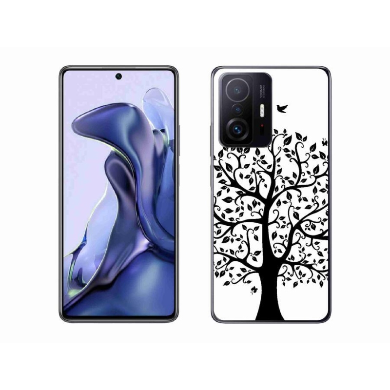 Gél borítás mmCase a Xiaomi 11T Pro számára - fekete és fehér fa