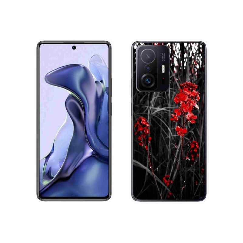 Gél borítás mmCase a Xiaomi 11T Pro - piros növényhez