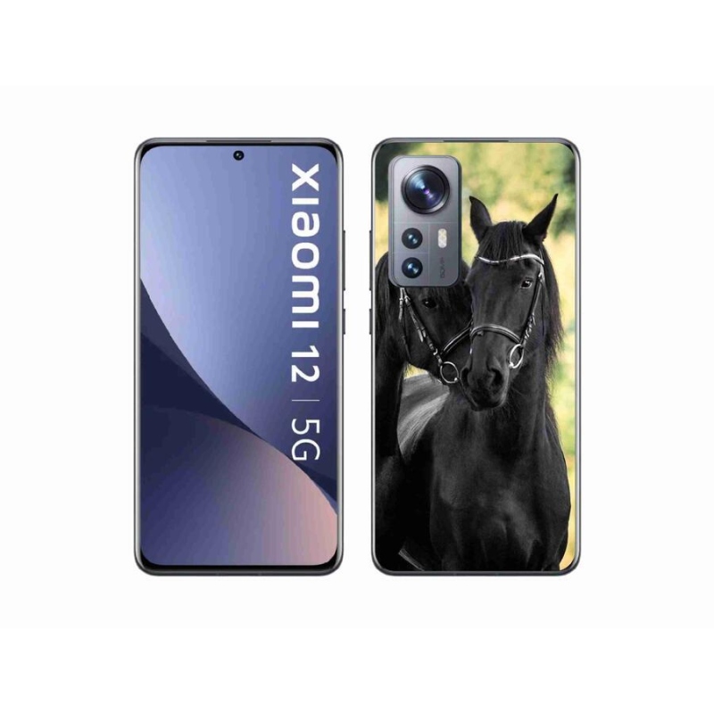 Gél borító mmCase a Xiaomi 12 - két fekete lóhoz