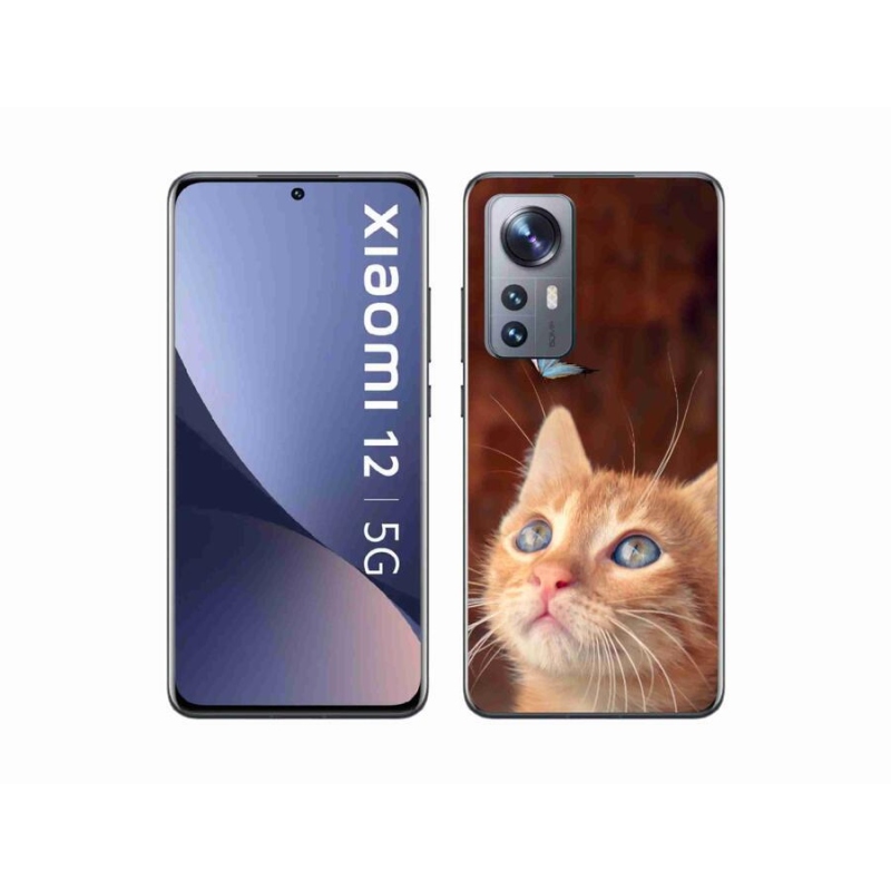 Gél borító mmCase a Xiaomi 12-hez - pillangó és cica