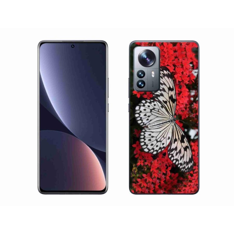 Gél borítás mmCase a Xiaomi 12 Pro-hoz - fekete-fehér pillangó 1