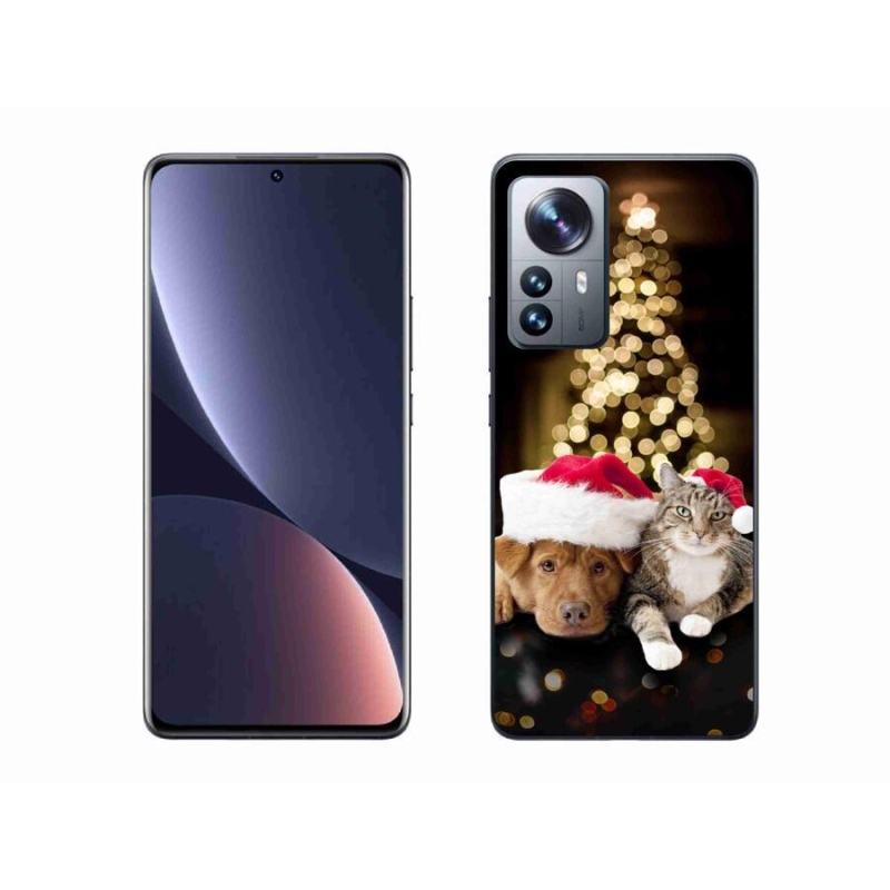 Gél borítás mmCase a Xiaomi 12 Pro-hoz - Karácsonyi kutya és macska