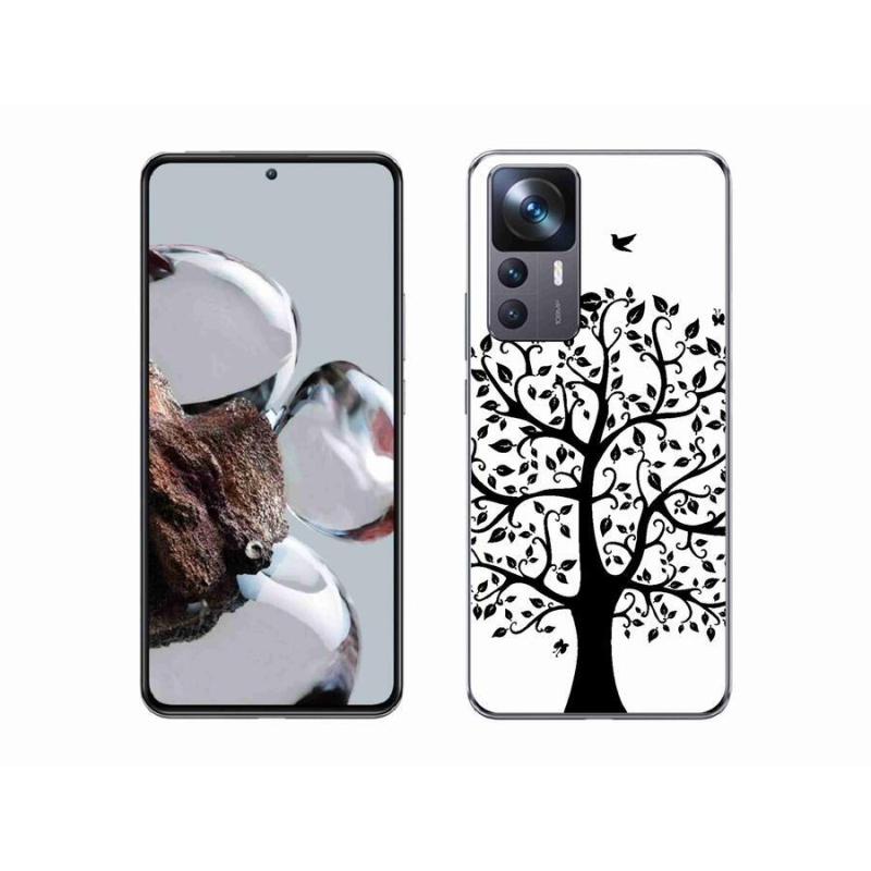 Gél borítás mmCase a Xiaomi 12T-hez - fekete és fehér fa