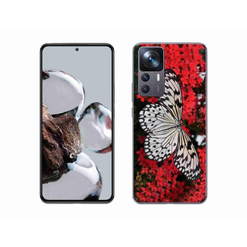Gél borítás mmCase a Xiaomi 12T Pro számára - fekete és fehér pillangó 1