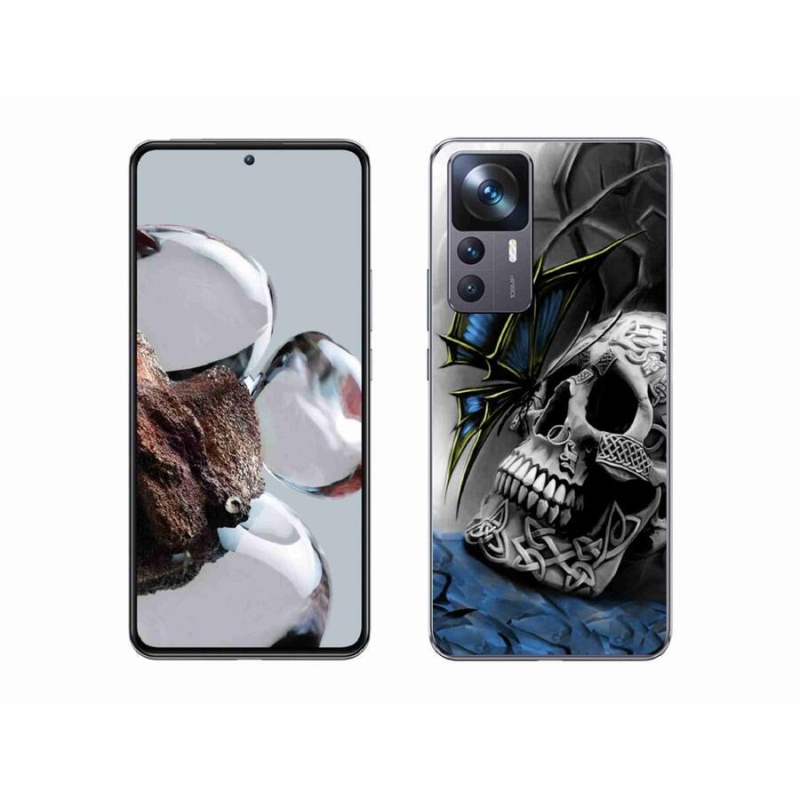 Gél borítás mmCase a Xiaomi 12T Pro számára - pillangó és koponya