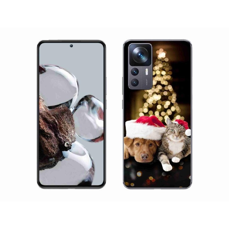 Gél borítás mmCase a Xiaomi 12T Pro számára - Karácsonyi kutya és macska