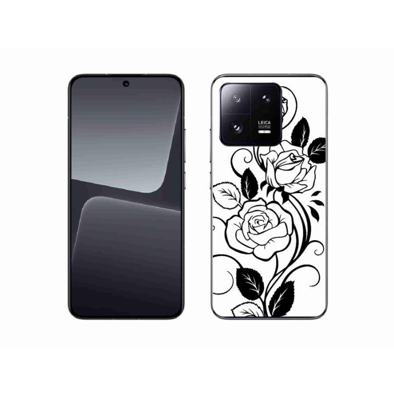 Gél borítás mmCase a Xiaomi 13-hoz - fekete és fehér rózsa