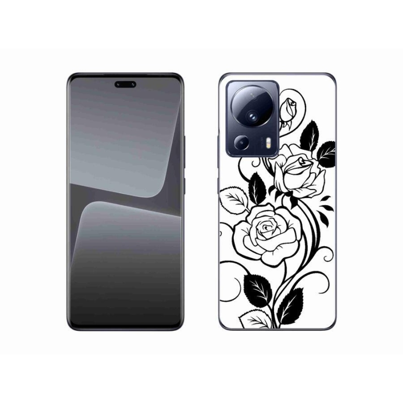 Gél borítás mmCase a Xiaomi 13 Lite-hoz - fekete és fehér rózsa
