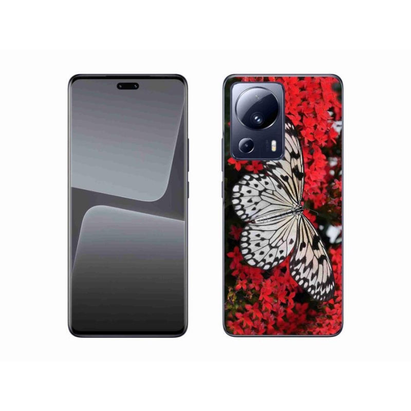 Gél borítás mmCase a Xiaomi 13 Lite-hoz - fekete és fehér pillangó 1