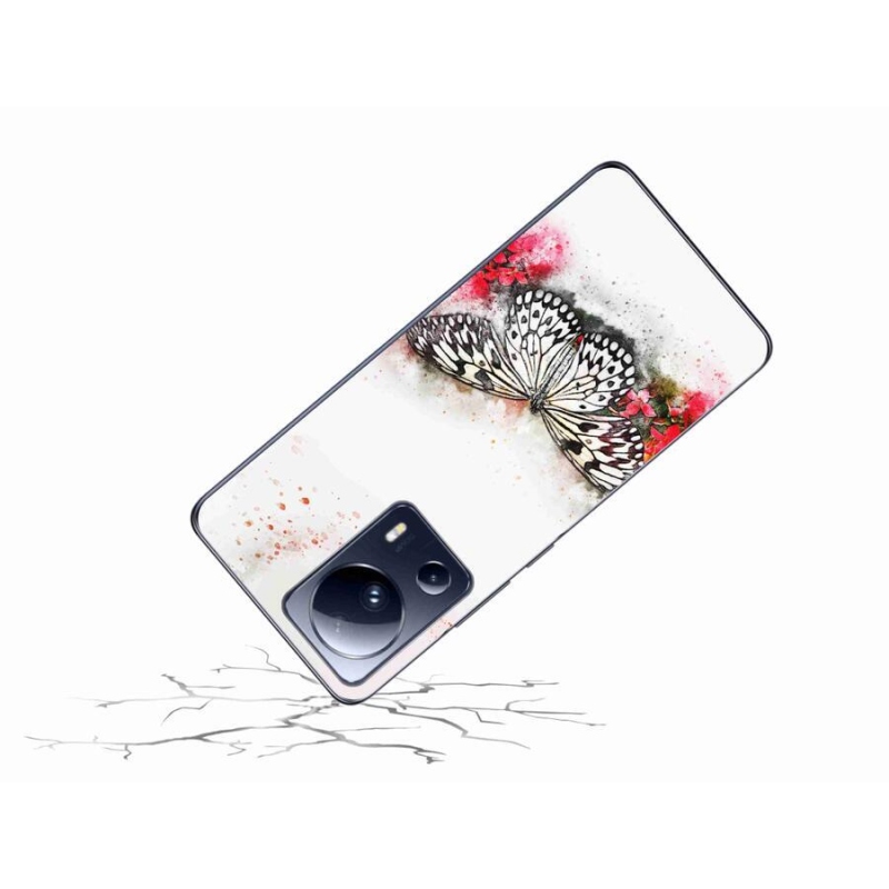 Zselés borítás mmCase a Xiaomi 13 Lite-hoz - fekete-fehér pillangó