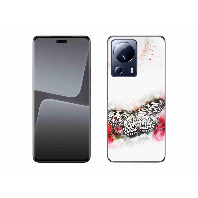 Zselés borítás mmCase a Xiaomi 13 Lite-hoz - fekete-fehér pillangó