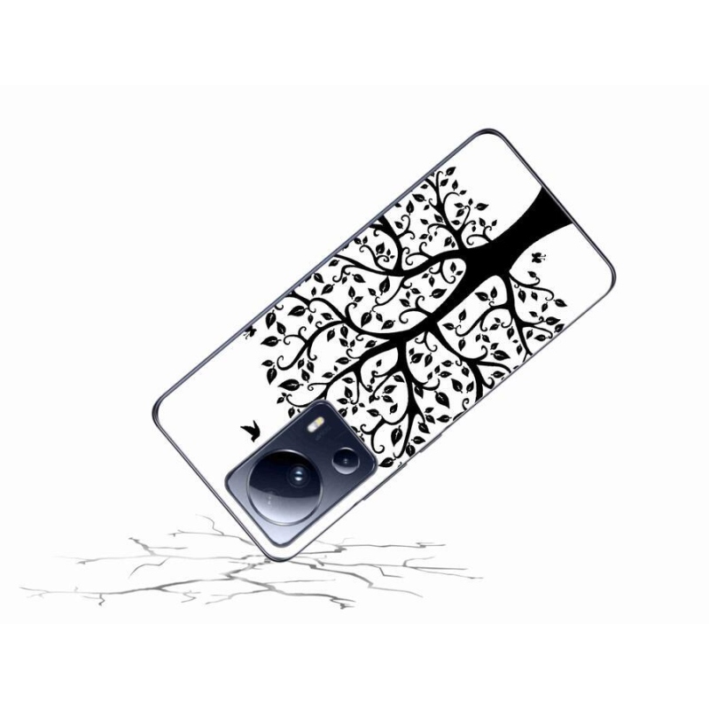 Gél borítás mmCase a Xiaomi 13 Lite-hoz - fekete és fehér fa