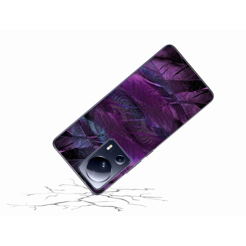 Gél borítás mmCase a Xiaomi 13 Lite-hoz - lila tollak