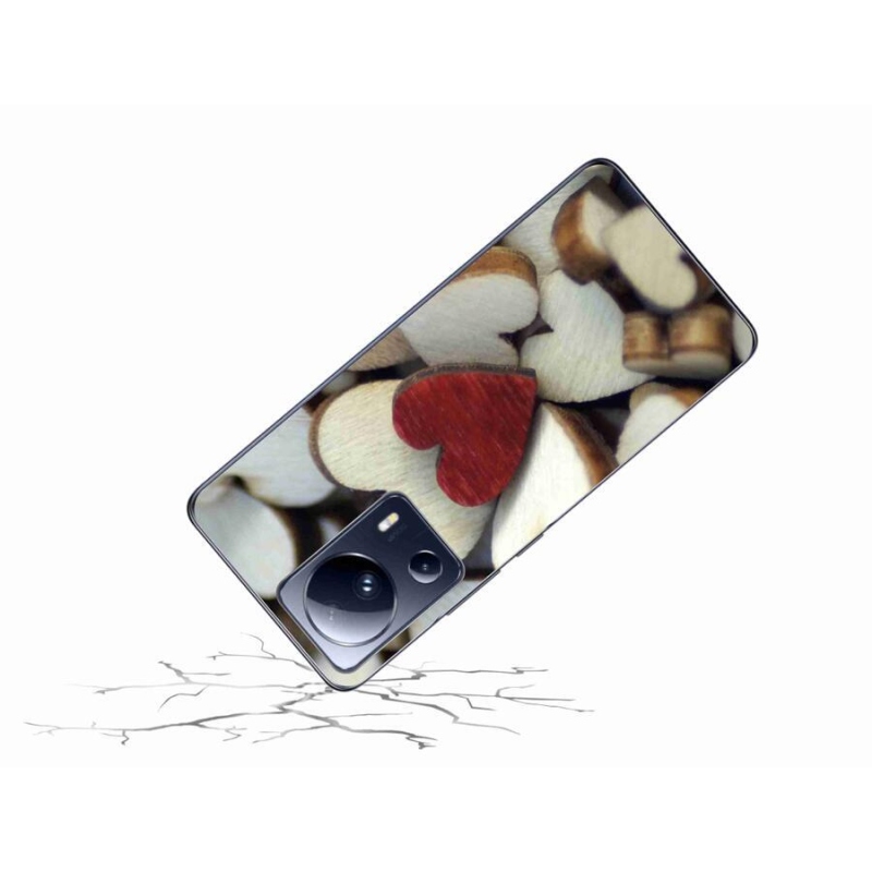 Gél borítás mmCase a Xiaomi 13 Lite-hoz - gravírozott piros szív