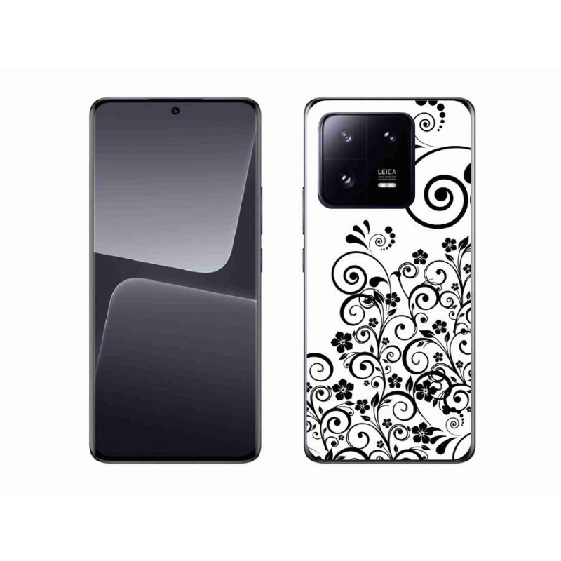 Gél borítás mmCase a Xiaomi 13 Pro-hoz - fekete-fehér virágminták