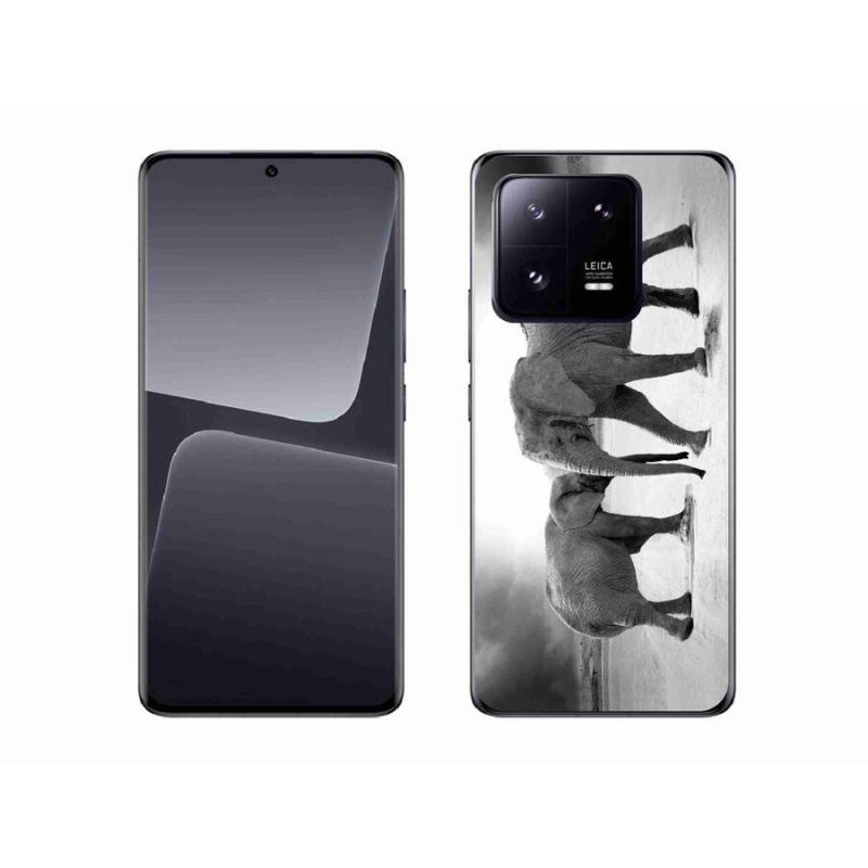 Gél borítás mmCase a Xiaomi 13 Pro-hoz - fekete és fehér elefántok
