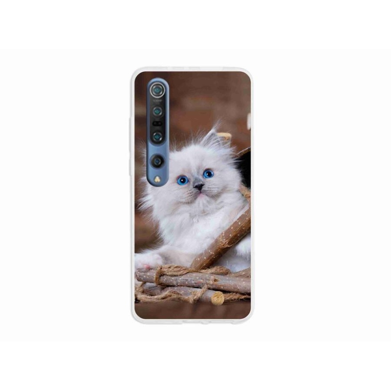 Gél borítás mmCase a Xiaomi Mi 10 készülékhez - fehér cica