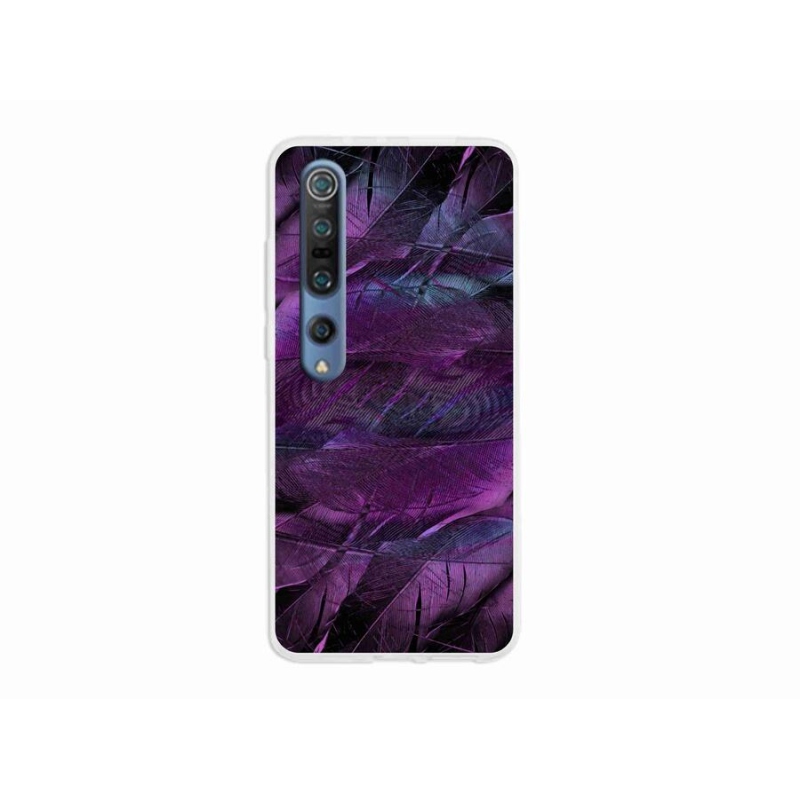 Gél borítás mmCase a Xiaomi Mi 10 készülékhez - lila tollak