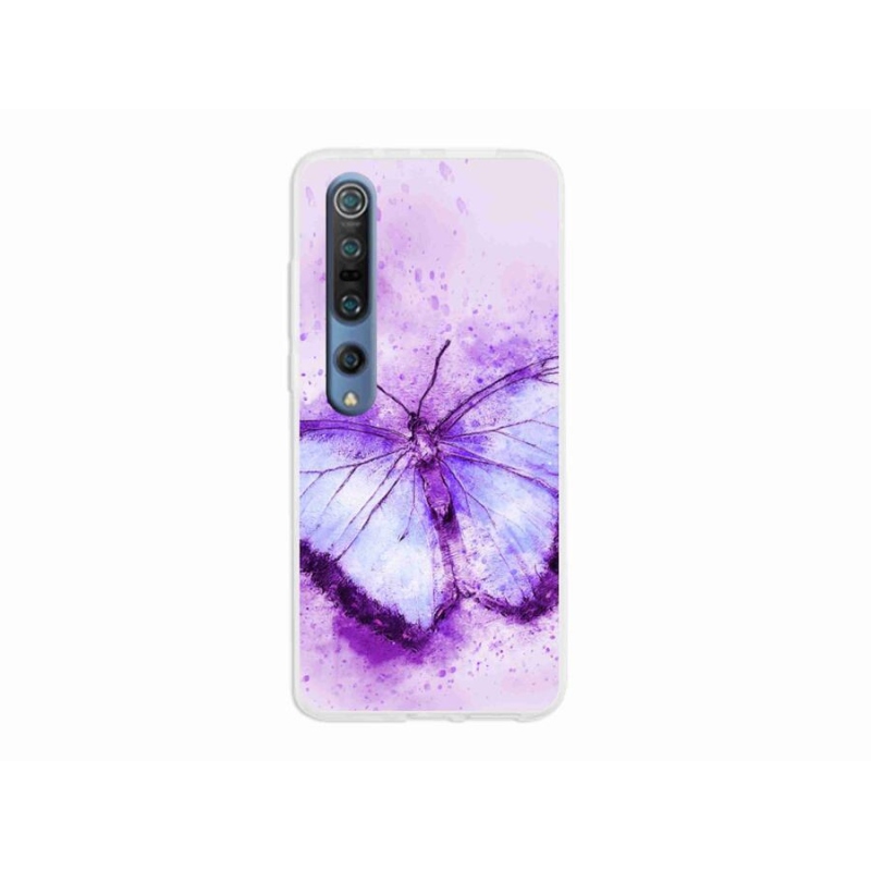 Gél borítás mmCase a Xiaomi Mi 10 készülékhez - lila pillangó