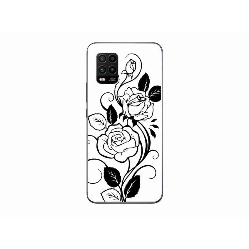 Gél borítás mmCase a Xiaomi Mi 10 Lite készülékhez - fekete és fehér rózsa