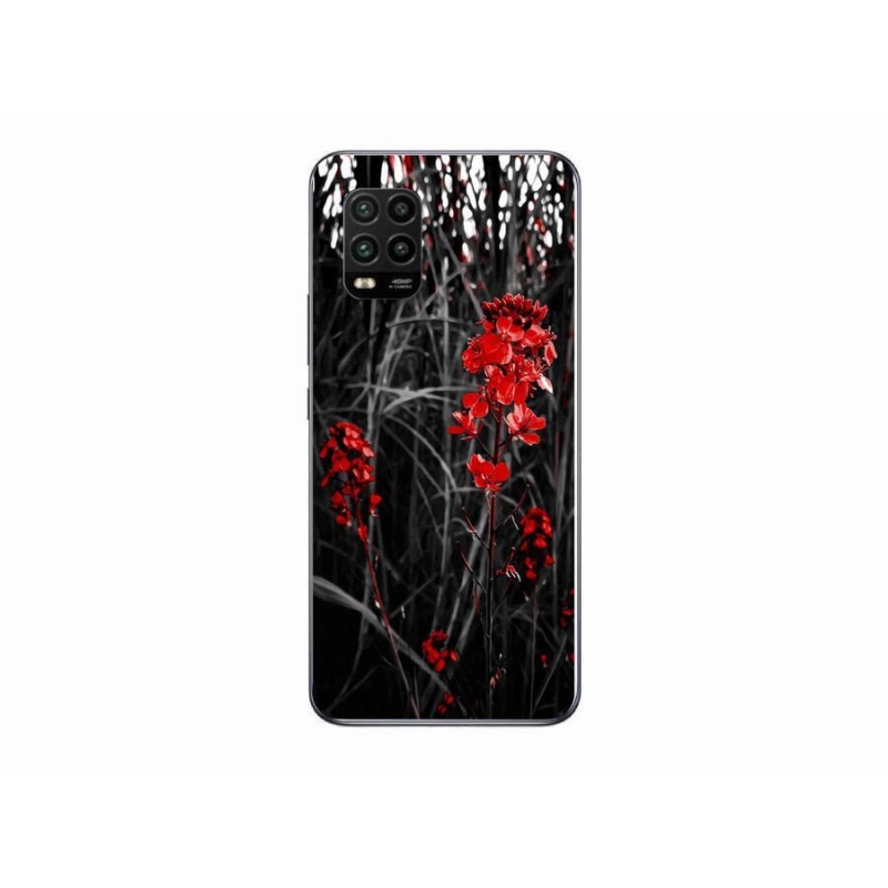 Gél borítás mmCase a Xiaomi Mi 10 Lite készülékhez - piros növény