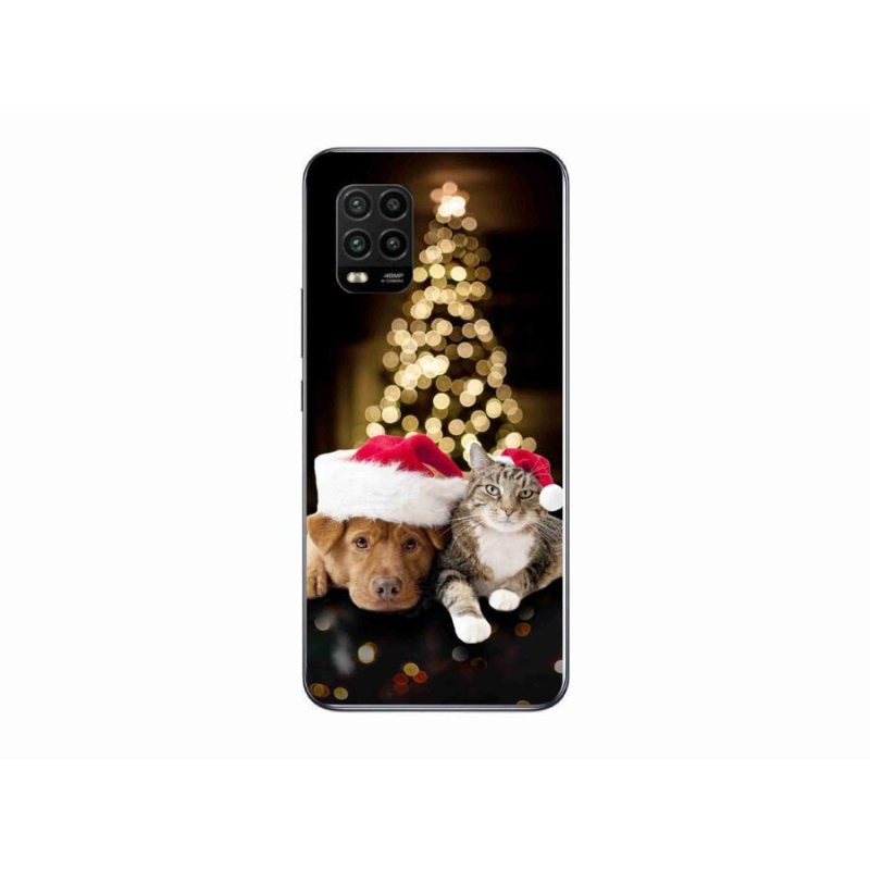 Gél borítás mmCase a Xiaomi Mi 10 Lite készülékhez - Karácsonyi kutya és macska