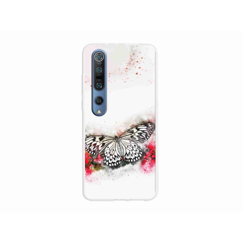 Gél borítás mmCase a Xiaomi Mi 10 Pro számára - fekete és fehér pillangó