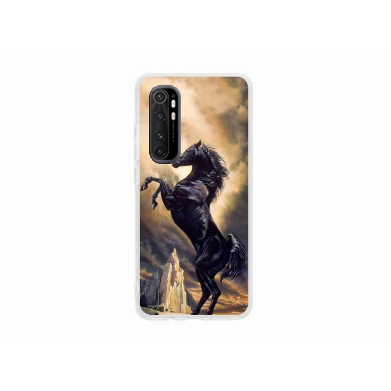 Gél borítás mmCase a Xiaomi Mi 10 Pro számára - fekete rajzfilm ló