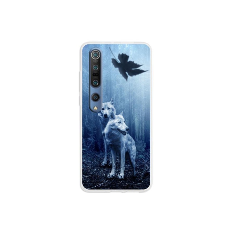 Gél borítás mmCase a Xiaomi Mi 10 számára - farkasok az erdőben