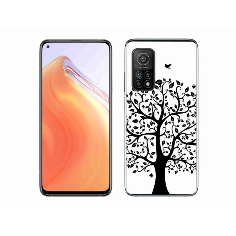 Gél borítás mmCase a Xiaomi Mi 10T 5G számára - fekete és fehér fa