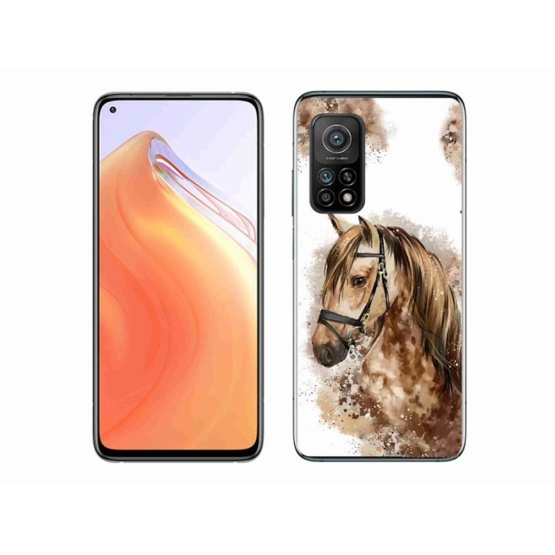 Gél borító mmCase a Xiaomi Mi 10T 5G-hez - barna rajzfilm ló