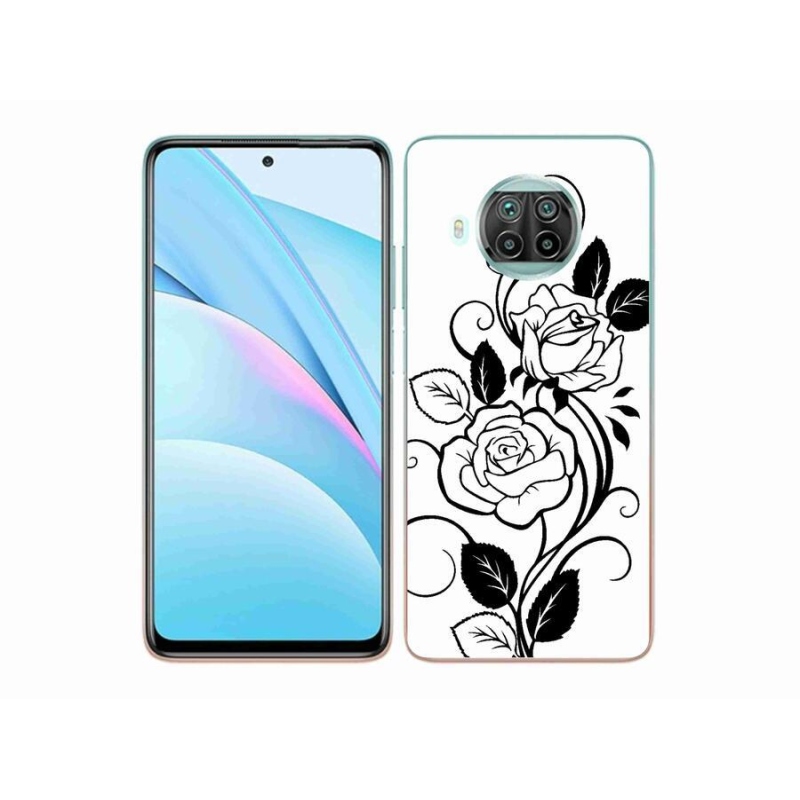 Gél borítás mmCase a Xiaomi Mi 10T Lite 5G számára - fekete és fehér rózsa
