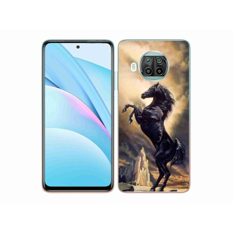 Gél borítás mmCase a Xiaomi Mi 10T Lite 5G számára - fekete rajzfilm ló