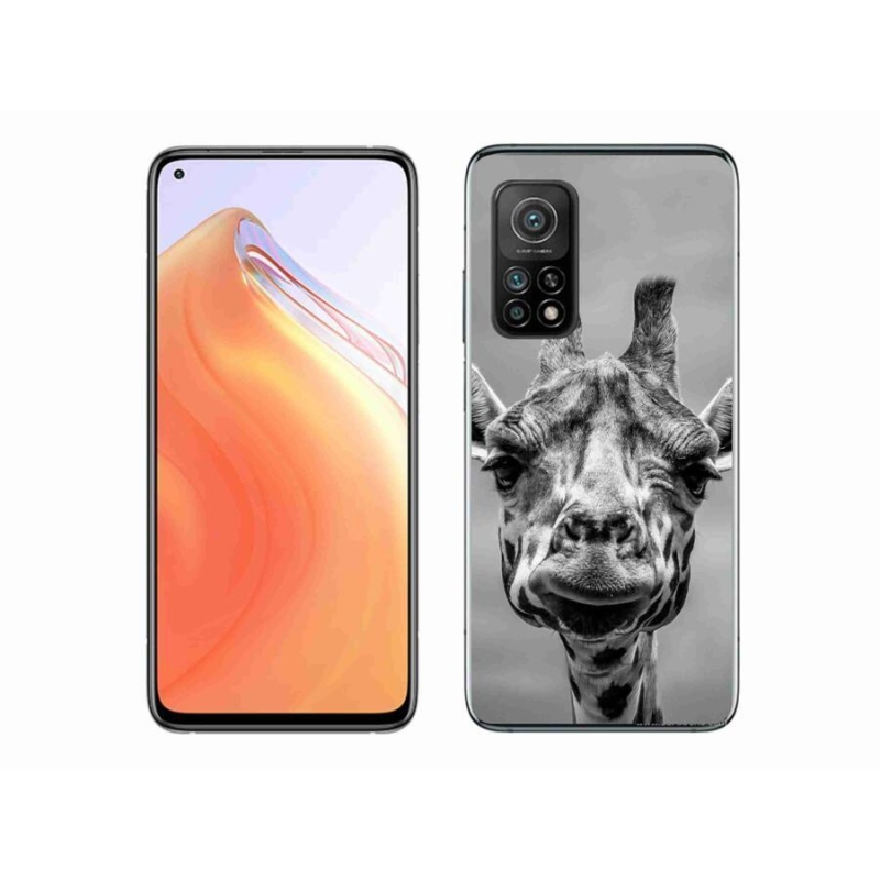 Gél borítás mmCase a Xiaomi Mi 10T Pro 5G-hez - fekete-fehér zsiráf